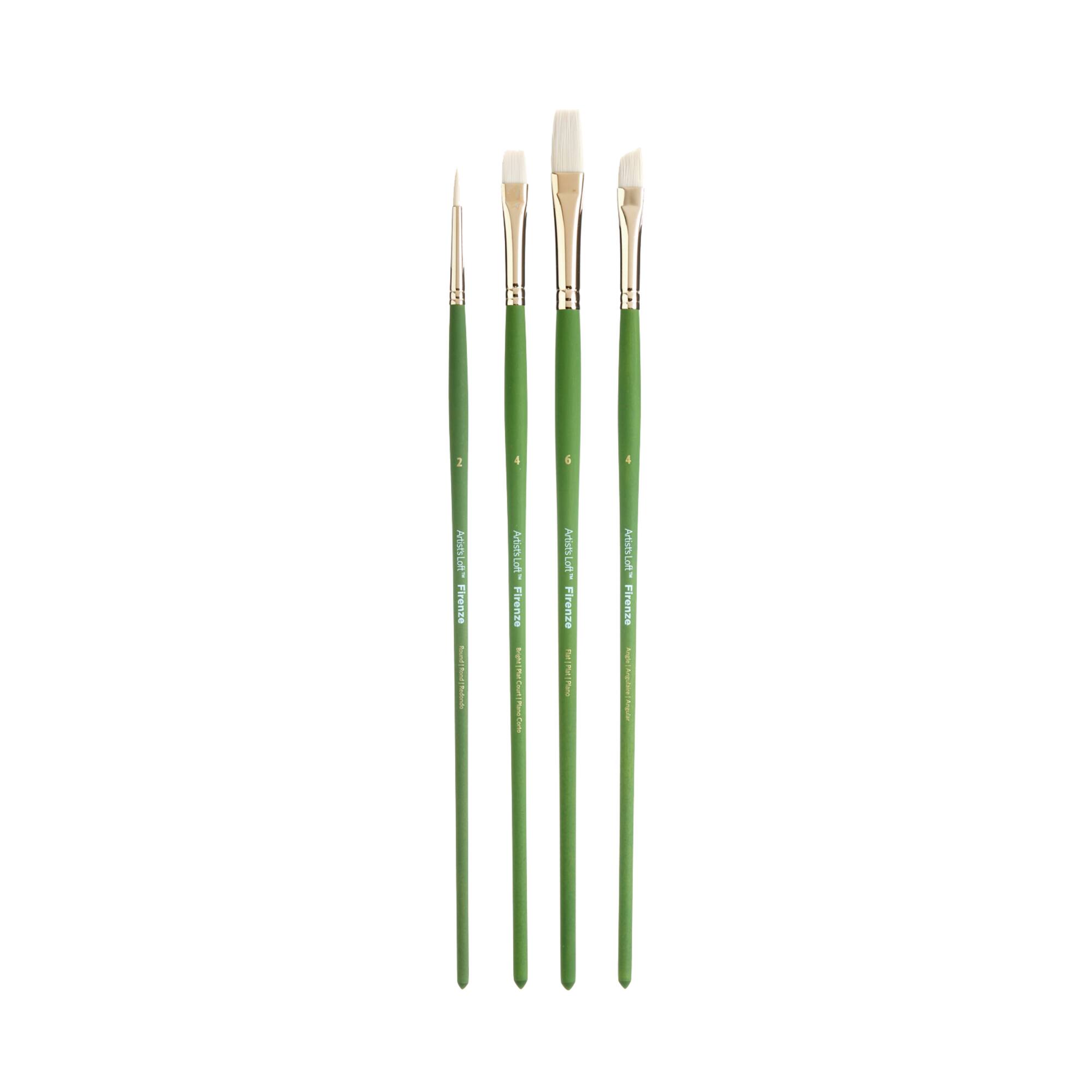 6 Pack: Firenze 4-Piece Oil & Acrylic Brush Set No.1 by Artist's Loft®